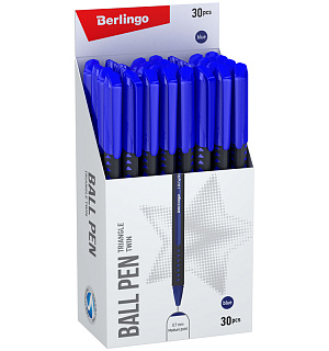 Ручка шариковая Berlingo "Triangle Twin" синяя, 0,7мм, игольчатый стержень