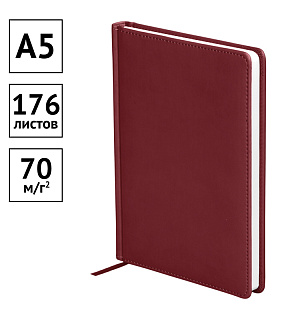 Ежедневник датированный 2023г., A5, 176л., кожзам, OfficeSpace "Winner", бордовый