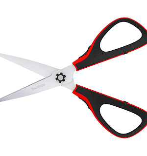 Ножницы Berlingo "Easycut 300", 17,5см, красные, мягкие вставки, европодвес
