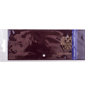 Обложка для удостоверения OfficeSpace бордо, кожа тип 2, тиснение "Герб"