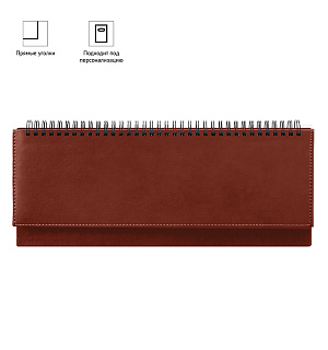 Планинг недатированный, 330*130мм, 56л., кожзам, OfficeSpace "Winner", коричневый