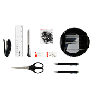 Настольный органайзер Berlingo "FR", 9 предметов, вращающийся, черный