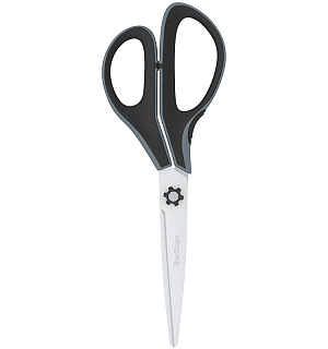 Ножницы Berlingo "Easycut 350", 23см, серые, эргономичные ручки, мягкие вставки, европодвес