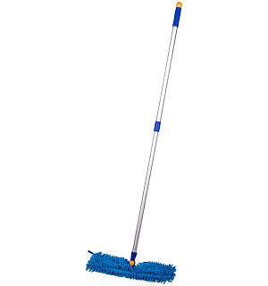 Швабра двусторонняя OfficeClean Professional, алюм. ручка 75-130см, насадка МОП микрофибра 40см