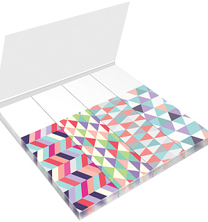 Флажки-закладки Berlingo "Ultra Sticky" "Geometry", 18*70мм, бумажные, в книжке, с дизайном, 25л*4 бл