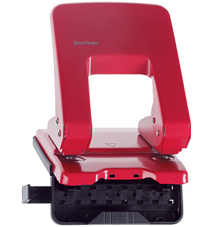 Дырокол Berlingo "Universal" 40л., металлический, ассорти, с линейкой