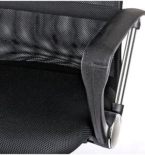 Кресло руководителя Helmi HL-E16 "Content", ткань/сетка/экокожа черная, хром