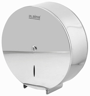 Диспенсер для туалетной бумаги LAIMA PROFESSIONAL INOX, (Система T1) БОЛЬШОЙ, нержавеющая сталь, зеркальный, 605701