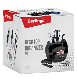 Настольный органайзер Berlingo "FR", 9 предметов, вращающийся, черный