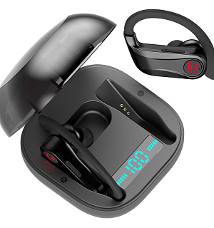 Наушники с микрофоном беспроводные Smartbuy Utashi Power Sport, TWS Bluetooth, разъем Micro-USB, черный