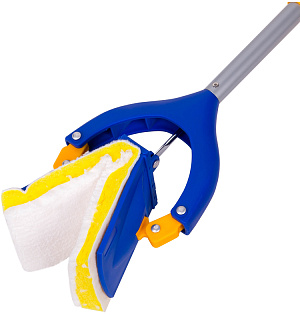 Швабра-бабочка складыв. OfficeClean Professional мет.телеск.ручка, насадка микрофибра/спонж, 26см