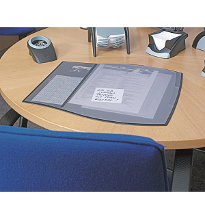 Коврик на стол DURABLE 39х44см черный 3-и раб.уровня с прозр.слоями 7209