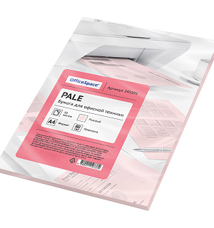 Бумага цветная OfficeSpace pale А4, 80г/м2, 50л. (розовый)