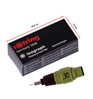 Пишущий элемент для изографа Rotring 0,3мм, картон. упаковка