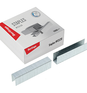 Скобы для степлера №23/20 Berlingo, оцинкованные, 1000шт.