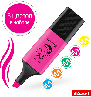 Набор текстовыделителей Luxor "Eyeliter" 05цв., 1-4,5мм, блистер
