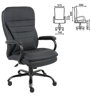 Кресло офисное BRABIX PREMIUM "Heavy Duty HD-001", усиленное, НАГРУЗКА до 200 кг, экокожа, 531015