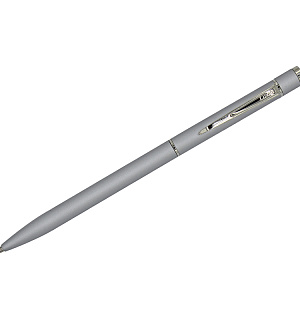 Ручка шариковая Luxor "Sleek" синяя, 1,0мм, корпус серый металлик, поворотный механизм