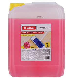 Средство для мытья полов и стен OfficeClean Professional "Роза", концентрат, канистра, 5л