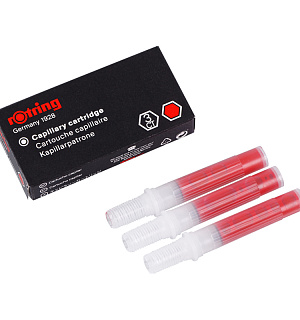 Чернила для рапидографа Rotring красные, картридж, 3шт., картон. упаковка