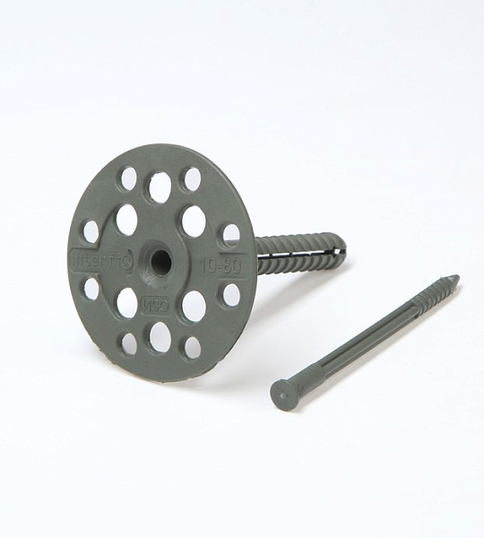 Дюбель ТУНДРА krep для утеплителя с пластиковым гвоздем, 10x80 мм, 50 шт.