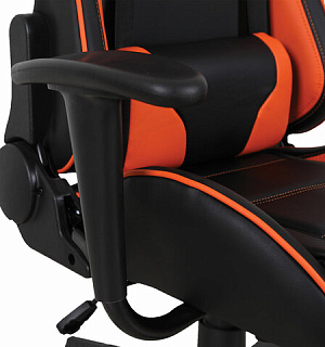 Кресло компьютерное BRABIX "GT Racer GM-100", две подушки, экокожа, черное/оранжевое, 531925