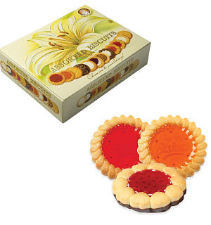 Печенье SANTA BAKERY, ассорти 12 видов, сдобное, 750 г, картонная коробка