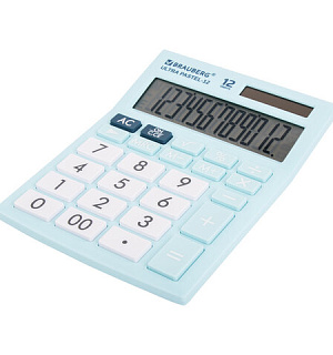 Калькулятор настольный BRAUBERG ULTRA PASTEL-12-LB (192x143 мм), 12 разрядов, двойное питание, ГОЛУБОЙ, 250502