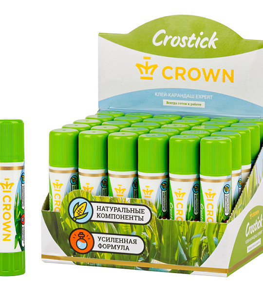 Клей-карандаш Crown "Expert", 08г, ПВП