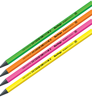 Карандаш ч/г Berlingo "Flexy Neon" HB, заточен., пластиковый, ассорти