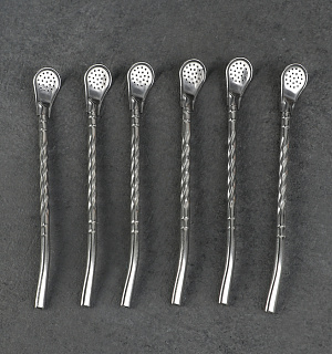 Набор ложек коктейльных для матэ «Бомбилья», 14 см, 6 шт