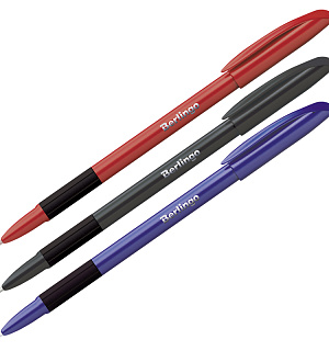 Ручка шариковая Berlingo "Metallic Pro" синяя, 0,7мм, грип