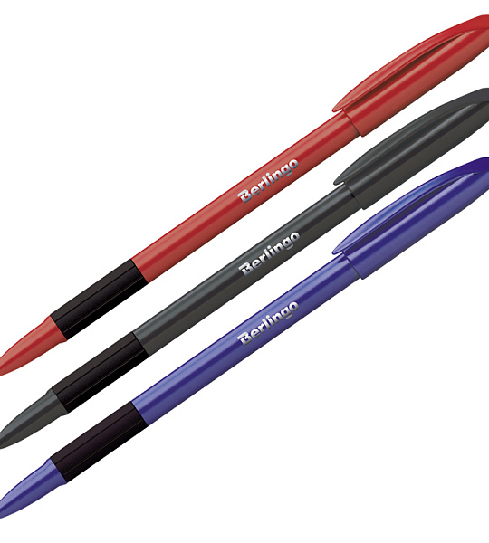 Ручка шариковая Berlingo "Metallic Pro" синяя, 0,7мм, грип