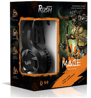 Наушники с микрофоном Smartbuy Rush Mace, гибкий микрофон, 2,4м, черный