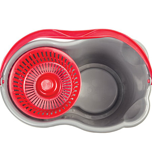 Набор для уборки LAIMA, ведро 14 л/7 л с отжимом и педалью, швабра с круглой насадкой (2 шт., кольцо), 603622