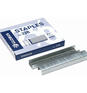 Скобы для степлера №23/8 Globus, оцинкованные, 1000шт.