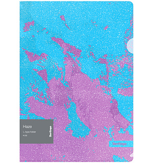 Папка-уголок Berlingo "Haze", 200мкм, голубая/сиреневая, с рисунком, с эффектом блесток