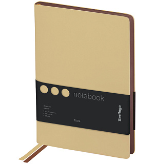 Записная книжка А5 80л., кожзам, Berlingo "Fuze", цветной срез, бежевый