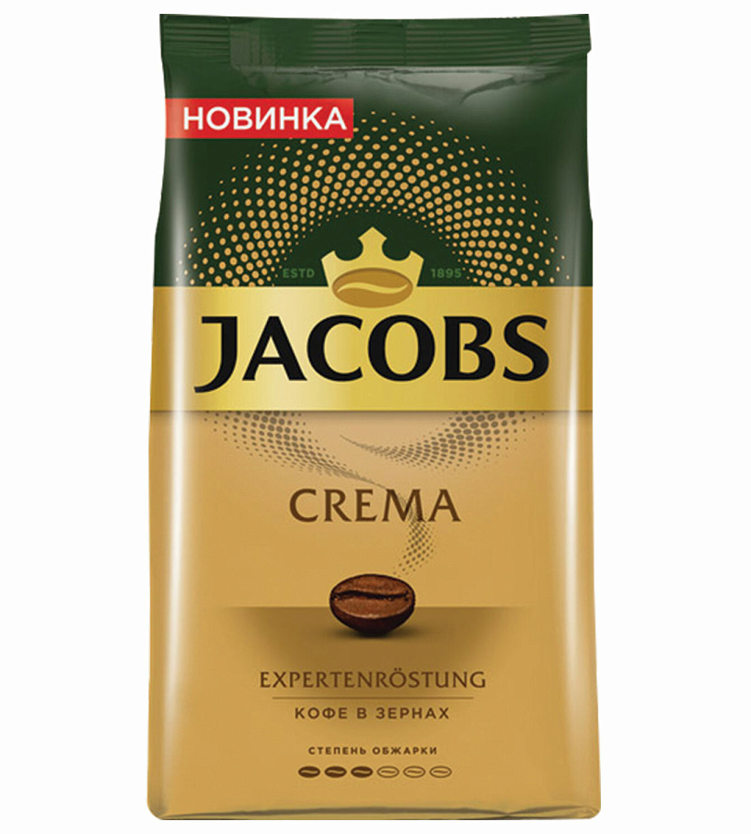 Кофе в зернах JACOBS "Crema", 1000 г, вакуумная упаковка, 8051592