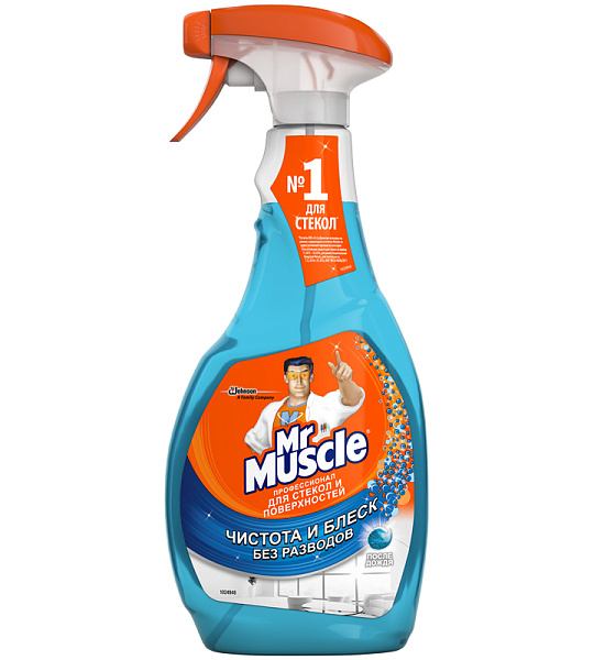 Средство для мытья стекол и др. поверхн. Mr.Muscle "После дождя" с изопроп.спиртом, 500мл, с курком