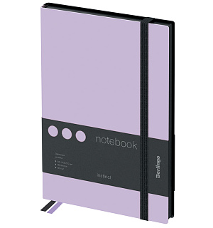Записная книжка А5 80л., кожзам, Berlingo "Instinct", черный срез, черный/лаванда, с резинкой