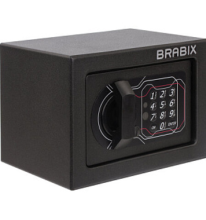 Сейф мебельный BRABIX "SF-140EL", 140х195х140 мм, электронный замок, черный, 291141, S103BR210214