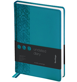 Ежедневник недатир. A5, 160л., кожзам, Berlingo "Vivella Prestige", аквамарин