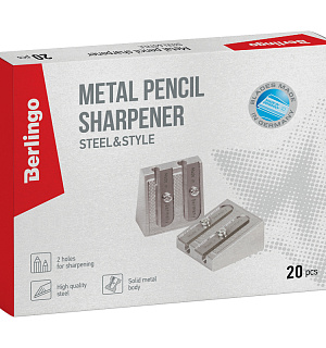 Точилка металлическая Berlingo "Steel&Style" 2 отверстия