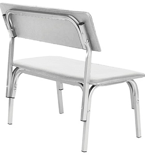 Банкетка со спинкой "Астрид", 1200х470х796 мм, каркас светло-серый, кожзам светло-серый