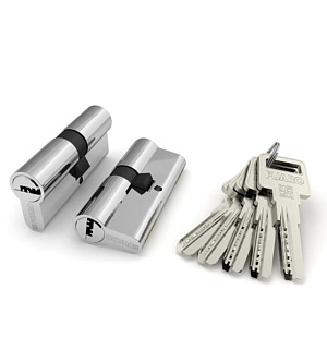 Цилиндровый механизм Fuaro R600/60 (25х10х25) CP, 5 ключей, цвет хром