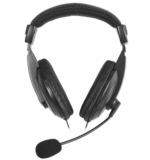 Наушники с микрофоном Smartbuy Commando, с регулятором громкости, 2,5м, черный