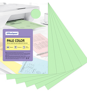 Бумага цветная OfficeSpace "Pale Color", A4, 80г/м², 100л., (зеленый)