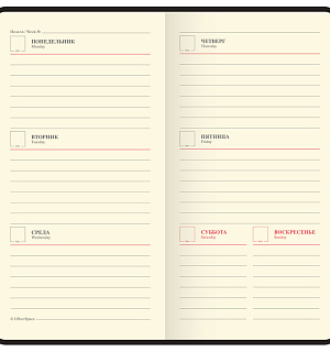 Еженедельник недатированный, карманный, 64л., кожзам, OfficeSpace "Fortune", розовый, серебр. срез