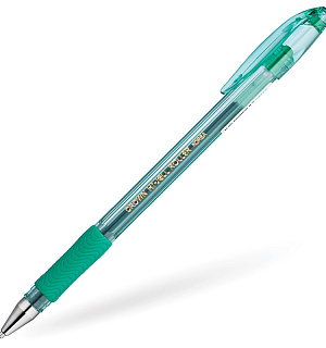 Ручка гелевая Crown "Hi-Jell Needle Grip" зеленая, 0,7мм, грип, игольчатый стержень, штрих-код